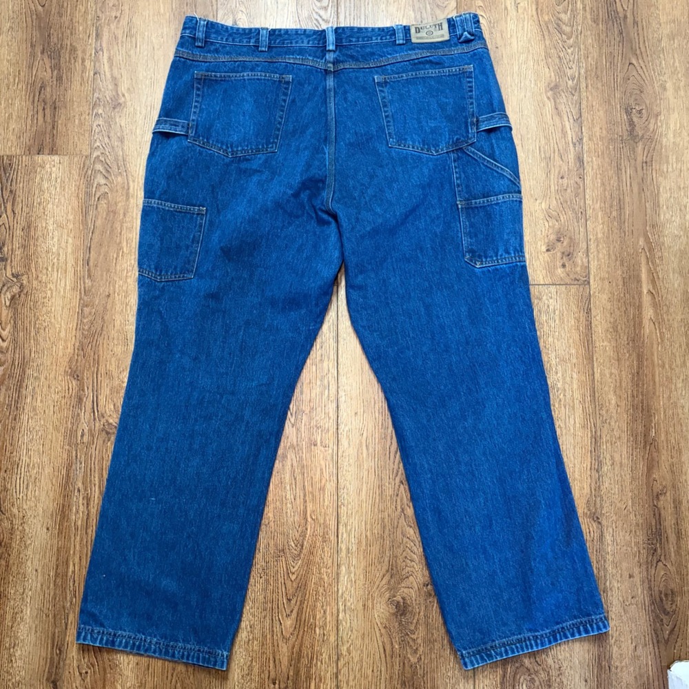Duluth Trading Co Fire Hose Carpenter Jeans Mens 48x34 Blue Denim Work Pants
